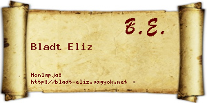 Bladt Eliz névjegykártya